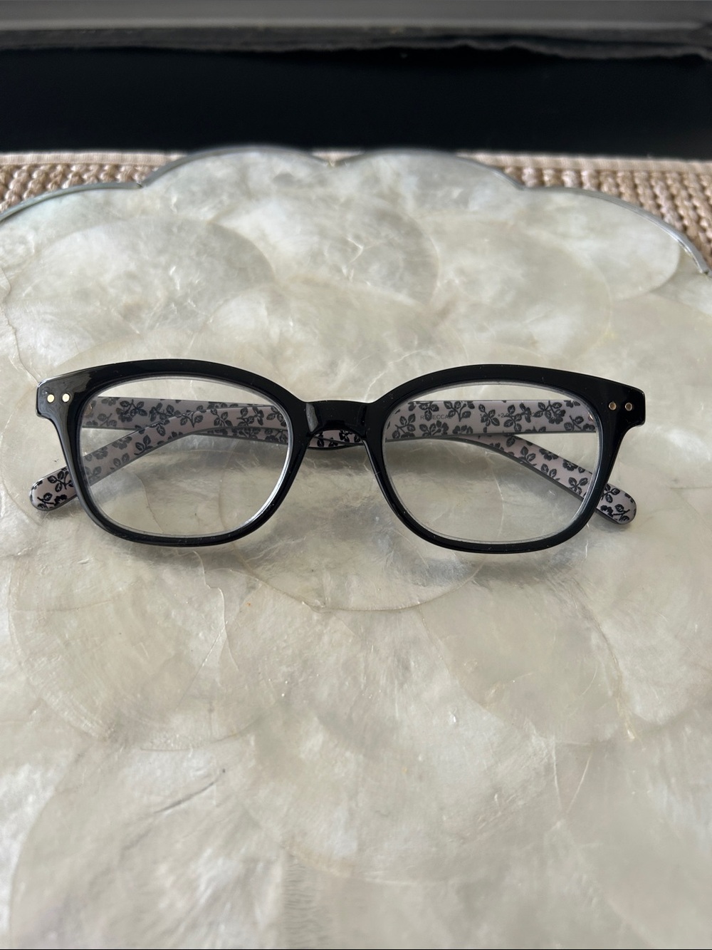 kate spade Black Floral-Print Women's Glasses